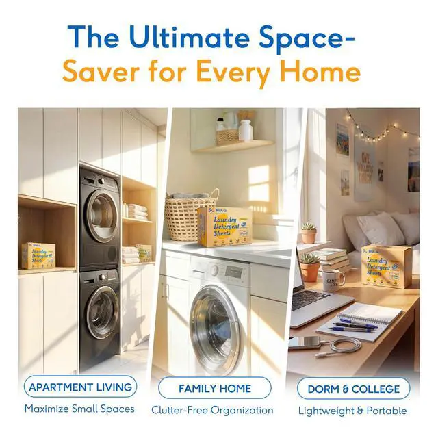 Alt view image 6 of 7 - Laundry Detergent Sheets - Laundry Sheets, 240 Loads, Eco-Friendly, Plastic-Free, Fresh Linen Scent, Space Saving, Fast Dissolve & Hypoallergenic, Laundry Detergent for Home,Dorms,Essentials