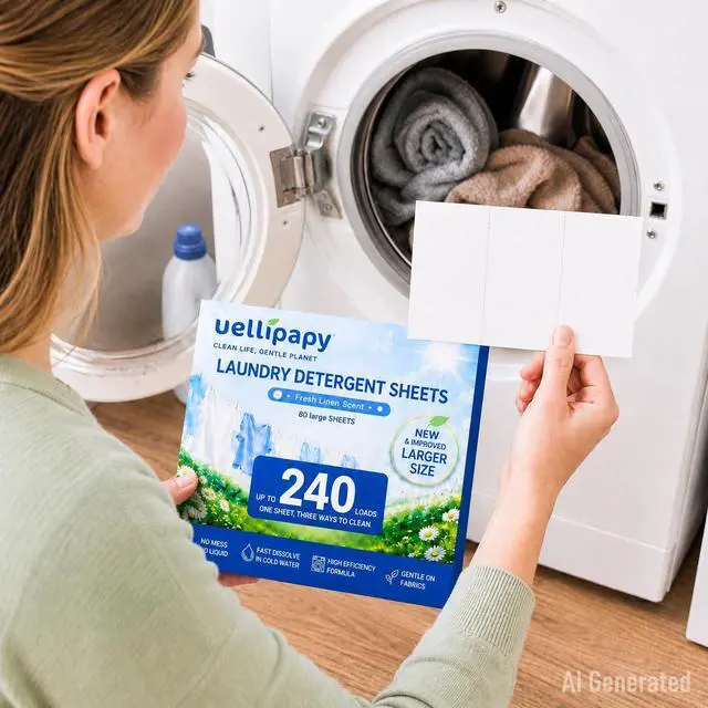 Alt view image 7 of 7 - Laundry Detergent Sheets, 240 Loads, 80 Large Sheets, Fresh Linen Scent, No Liquid Washer Detergent Strips, Gentle on Fabrics, Fast Dissolving Cold Water, Plant-Based for Travel Dorm Home