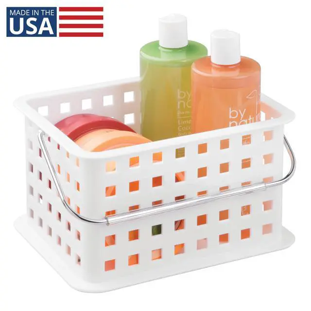 Alt view image 2 of 7 - Portable Shower Caddy Basket with Handle, White