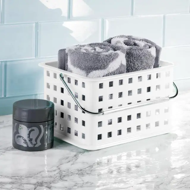Alt view image 3 of 7 - Portable Shower Caddy Basket with Handle, White