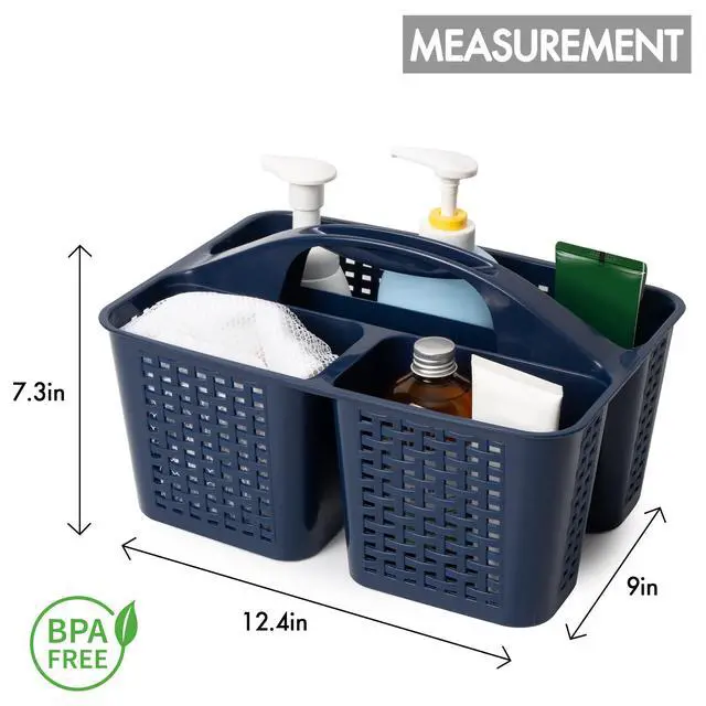 Alt view image 2 of 7 - Portable Shower Caddy, Caddy Organizer with Handle, Plastic Shower Basket Hold Soap, Shampoo, Hair Supplies and Beauty Products, Cleaning Supplies Organizer for Home, Dorm, Shelf and Cabinet