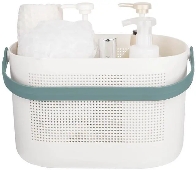 Main image of Plastic Storage Baskets with Handles, Shower Caddy Shelf Organizers Basket for Bathroom, Kitchen, Dorm Room, Green