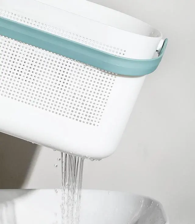 Alt view image 7 of 7 - Plastic Storage Baskets with Handles, Shower Caddy Shelf Organizers Basket for Bathroom, Kitchen, Dorm Room, Green