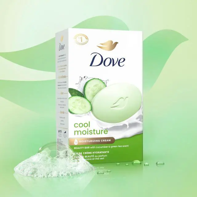 Alt view image 3 of 7 - Beauty Bar Soap Cool Moisture Cucumber & Green Tea Scent, 6 Bars for Refreshed Skin, Leaves Skin Refreshed 3.75 oz