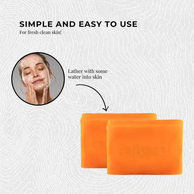 Alt view image 4 of 6 - Original Kojic Acid Soap for Face and Body Dark Spot Remover, Gentle Cleansing Bar with Coconut Oil, Tea Tree Oil, and Glycerin Helps Improve Skin Appearance 65g x 1 Bar