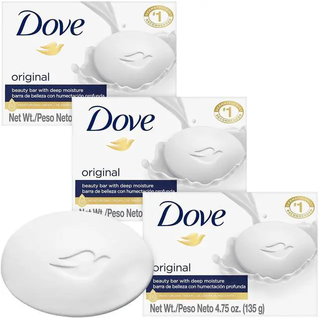Main image of Soap, Original Beauty Bar 3-Pack 3-in-1 Moisturizing Face, Body & Hand Soap, 4.75 Oz Ea