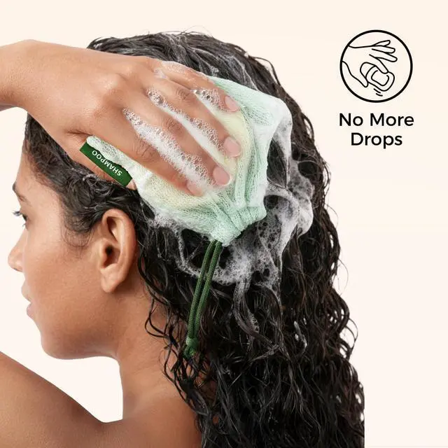 Alt view image 5 of 7 - Bar Soap Saver Bag for Washing Body, Mesh Soap Bags for Body, Shampoo and Conditioner Bars, Soap Pouch for Use in Shower (3 Pieces, Mint)