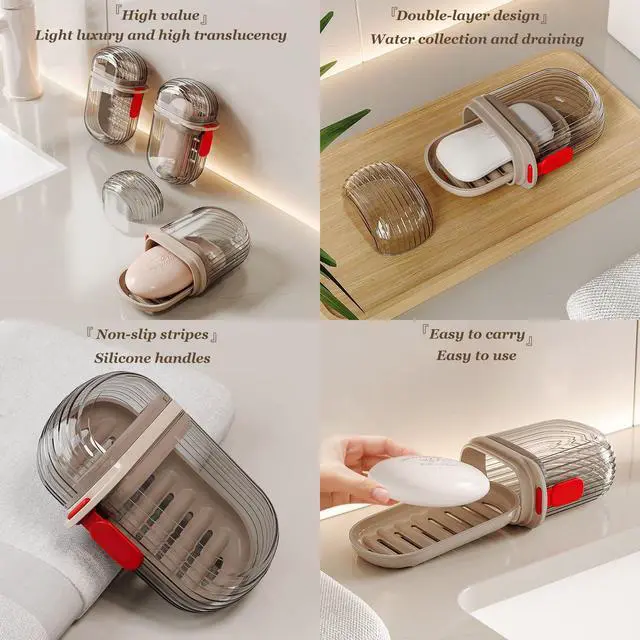 Alt view image 6 of 6 - Travel Soap Case, Leakproof Soap Holder with Lid, Portable Bar Soap Holder for Traveling, Ideal for Bar Soap Storage During Travel, Camping, Gym
