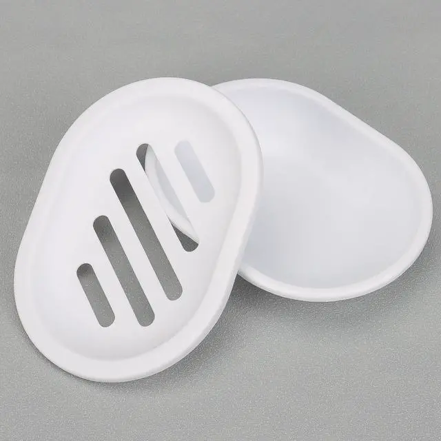 Alt view image 7 of 7 - Soap Dish for Shower, 2pcs Soap Dishes Soap Savers for Bar Soap, Soap Bar Holder Shower with Drip Tray, Plastic Soap Holders with Drain for Kitchen Sink, Easy to Clean, Dry,White