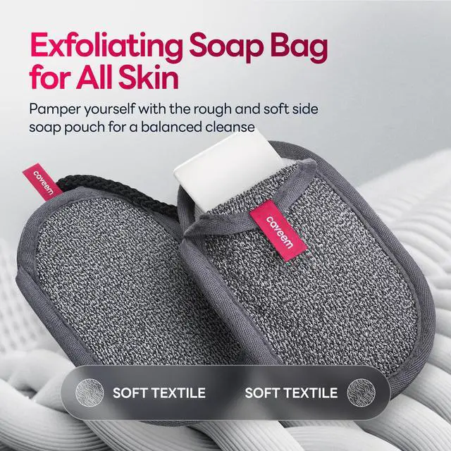 Alt view image 4 of 7 - 2 Pack Dual-Sided Softness Exfoliation Soap Pouch, Soap Saver Bag for Bar Soap, Soap Mesh Pocket Bar Holder for Washing Body, Soap Sack Sponge Bag for Shower Bath