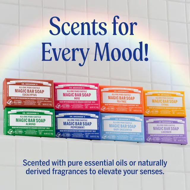 Alt view image 7 of 7 - Pure-Castile Magic Bar Soap - Made with Regenerative Organic Certified Oils - For Face, Body, Hair- Gentle on Sensitive Skin - Vegan Soap Bars for Men & Women - Lavender, 2 Pack, 5oz