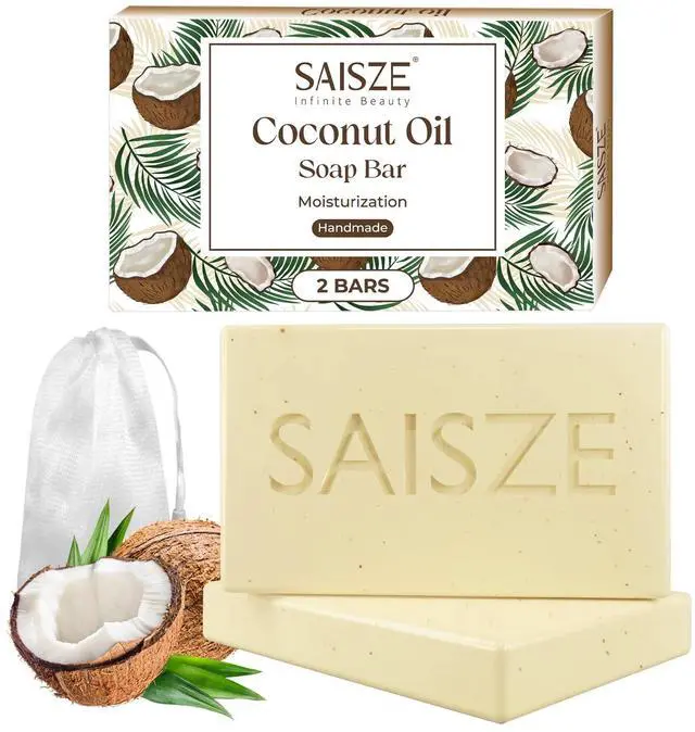 Main image of Handmade Coconut and Shea Butter Soap - 8 oz, Cold Process, Organic Soap Enriched with Coconut oil, Shea, Body Bars for Women and Men