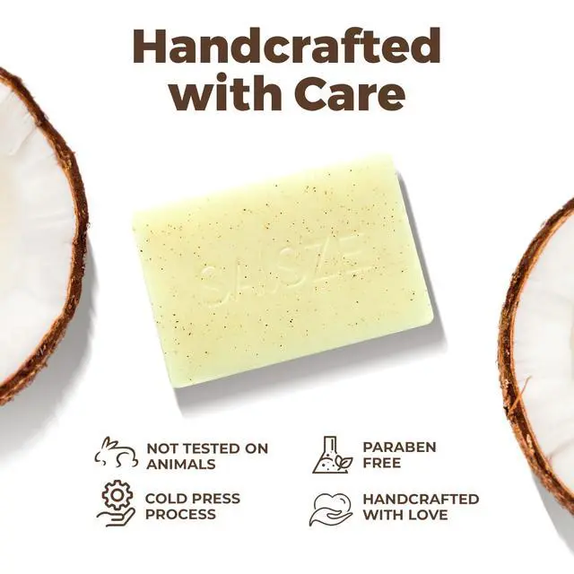 Alt view image 5 of 7 - Handmade Coconut and Shea Butter Soap - 8 oz, Cold Process, Organic Soap Enriched with Coconut oil, Shea, Body Bars for Women and Men