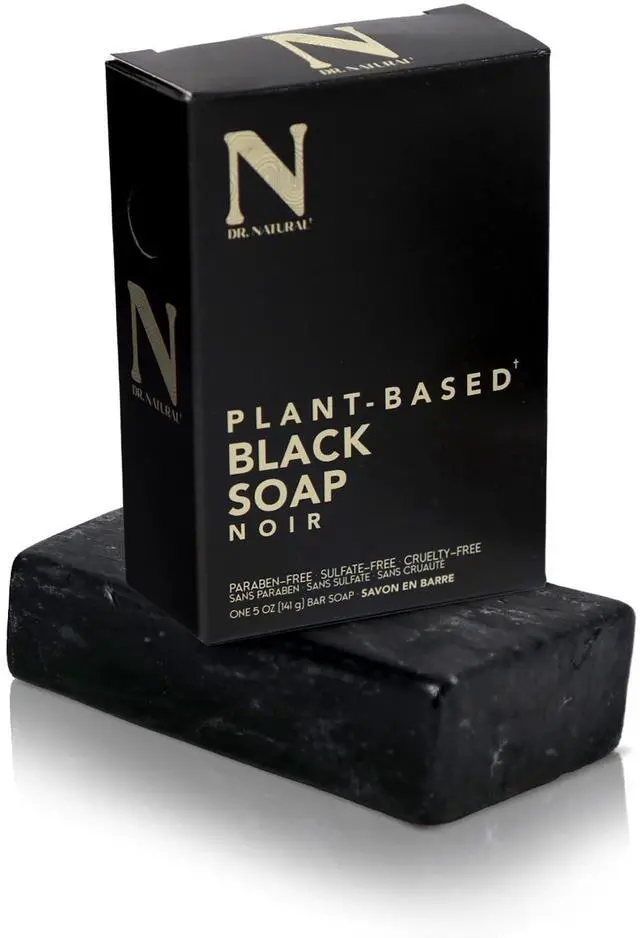 Main image of Black Bar Soap - Gentle Moisturizing Soap Bar - Anti Acne and Blemishes - Moisturizing, Pore Cleanser - Natural African Body Wash - 5 oz