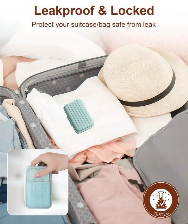 Alt view image 3 of 6 - Leakproof Bar Soap Holder Dish with Lid for Shower, Portable 1 Pack Travel Soap Case Box for Gym, Camping, Hiking, Outdoor Use, Travel Size Toiletries Essentials, Keeps Soap Dry, Blue