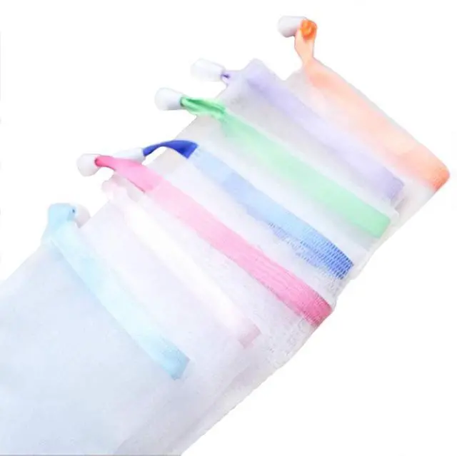 Main image of Soap Bag Soft for Shower, Soap Pouch Saver with Drawstring for Foaming and Drying,Hangable (7 pcs mesh soap bag)