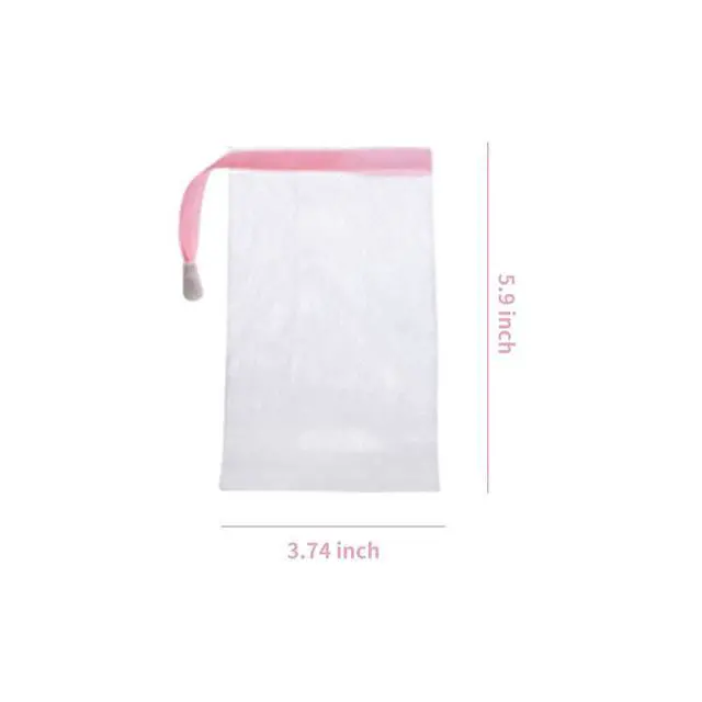 Alt view image 2 of 4 - Soap Bag Soft for Shower, Soap Pouch Saver with Drawstring for Foaming and Drying,Hangable (7 pcs mesh soap bag)