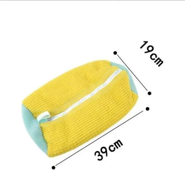 Alt view image 2 of 7 - Shoe Washing Machine Bag, XXL Reusable Shoe Laundry Bag for Washer and Dryer, Durable 360° Deep Cleaning Unstain Cleaner Kit 2 Pcs Show bags (Yellow) 2x Mesh bags 2x Shoe hangers