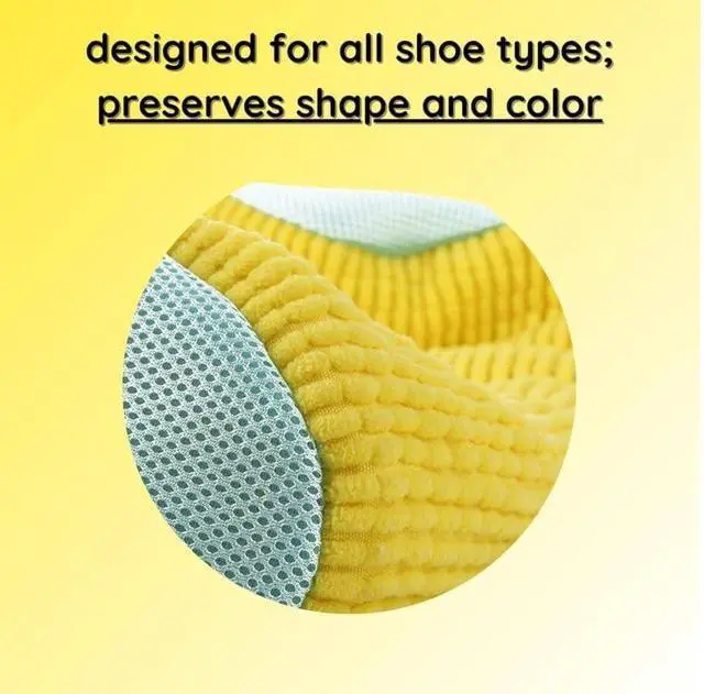 Alt view image 3 of 7 - Shoe Washing Machine Bag, XXL Reusable Shoe Laundry Bag for Washer and Dryer, Durable 360° Deep Cleaning Unstain Cleaner Kit 2 Pcs Show bags (Yellow) 2x Mesh bags 2x Shoe hangers