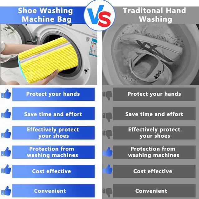 Alt view image 5 of 7 - 2Pcs Reusable Shoe Washing Machine Bag for Washer and Dryer:Free Up Hands, Prevent Deformation,shoe bag with Zipper Protection Design, Use for all Shoes,Sports Shoes(Yellow)