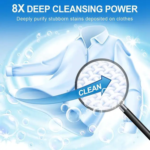 Alt view image 5 of 7 - 2-in-1 Whitening Laundry Detergent Sheets 40 Loads, Unscented Hypoallergenic Eco Laundry Bleach Sheets Apply for white clothes, Effectively Remove Yellowing & Greying, Safe for Sensitive Skin