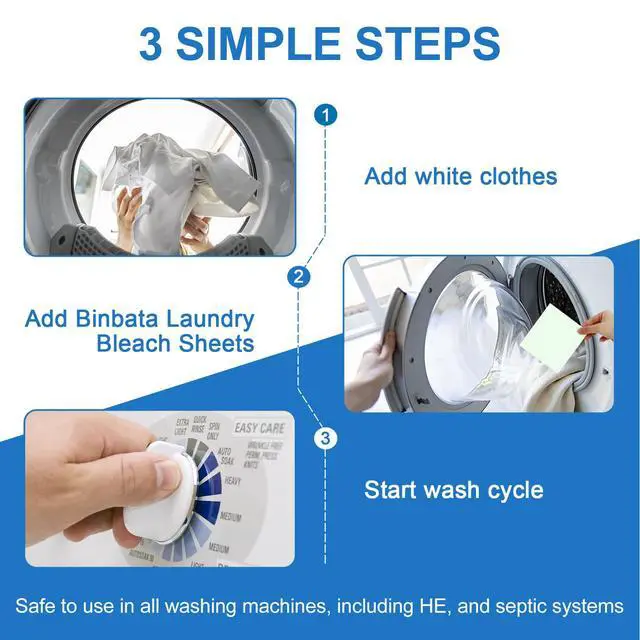 Alt view image 7 of 7 - 2-in-1 Whitening Laundry Detergent Sheets 40 Loads, Unscented Hypoallergenic Eco Laundry Bleach Sheets Apply for white clothes, Effectively Remove Yellowing & Greying, Safe for Sensitive Skin