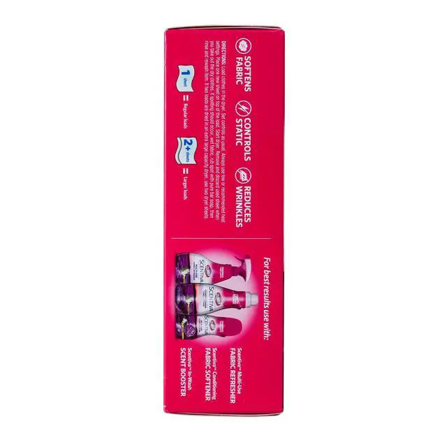 Alt view image 6 of 6 - Scentiva Fabric Softener Dryer Sheets, Tuscan Lavender & Jasmine Scent - Wrinkle Reducing Scented Softening Laundry Dryer Sheets for Great Smelling Clothes, 105 Count