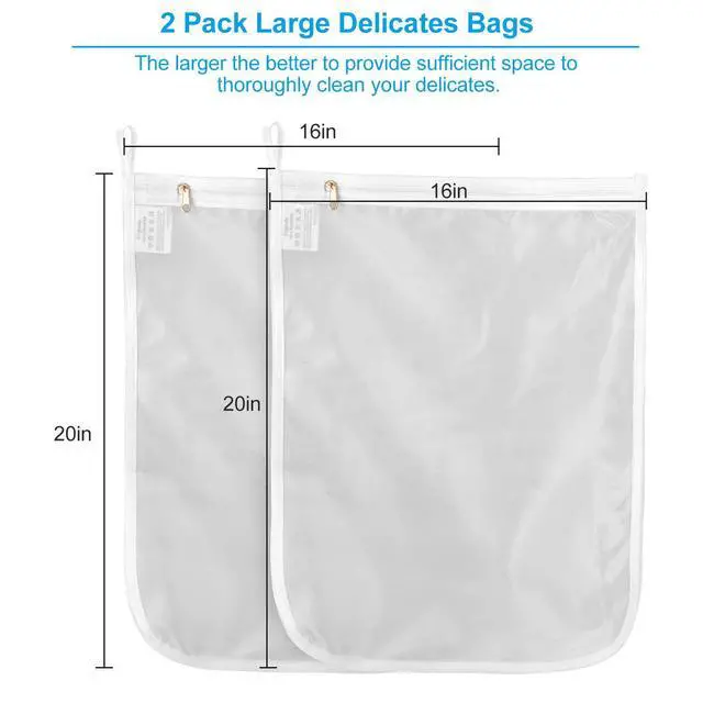 Alt view image 2 of 7 - Delicates Laundry Bags, Fine Mesh Wash Bag for Lingerie, Underwear, Bra, Silk, Socks with Hanging Loop