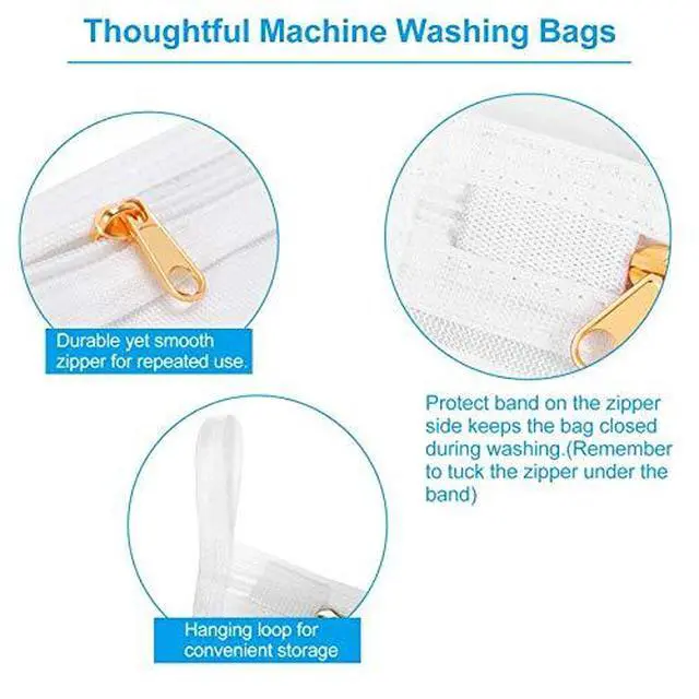 Alt view image 4 of 7 - Delicates Laundry Bags, Fine Mesh Wash Bag for Lingerie, Underwear, Bra, Silk, Socks with Hanging Loop