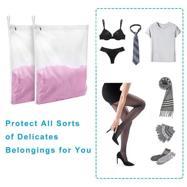 Alt view image 5 of 7 - Delicates Laundry Bags, Fine Mesh Wash Bag for Lingerie, Underwear, Bra, Silk, Socks with Hanging Loop
