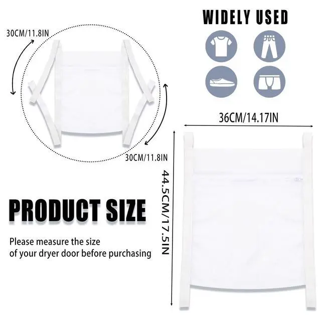 Alt view image 3 of 7 - Laundry Bags,Sneaker Wash & Dry Net Bag for Dryer Sneaker Laundry Bags Large HoneyComber Mesh Bags with Zipper and Strap for Shoes Sneaker Washing Mesh Net for Most Dryers Door 15.7" Large