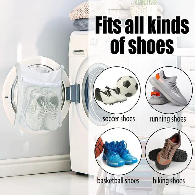 Alt view image 7 of 7 - Laundry Bags,Sneaker Wash & Dry Net Bag for Dryer Sneaker Laundry Bags Large HoneyComber Mesh Bags with Zipper and Strap for Shoes Sneaker Washing Mesh Net for Most Dryers Door 15.7" Large