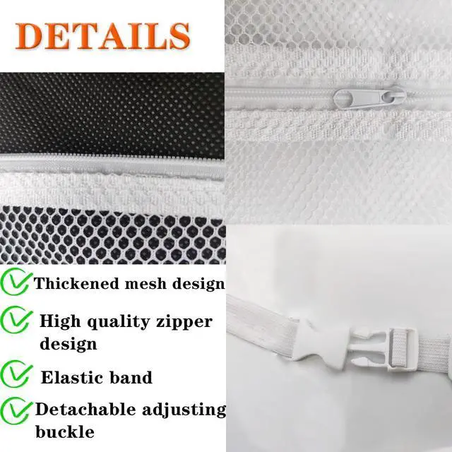 Alt view image 5 of 6 - Sneaker Dryering &Washing Machine Bag, Dryer for Shoes, Clothing & Laundry - Elastic Strap Adjuster for Most Dryers Machines Door in Laundry Room (15.7x15.7 Inch)