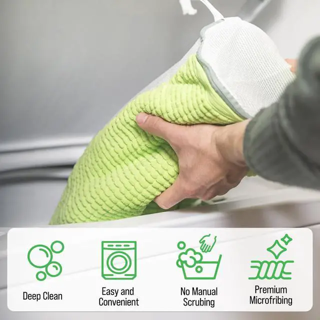 Alt view image 4 of 7 - Shoe Washing Machine Bag - 360° Deep Clean Shoe Washing Bag - Reusable Shoe Bag for Washing Machine with Cleaning Fibers and Zipper (2 Pieces)