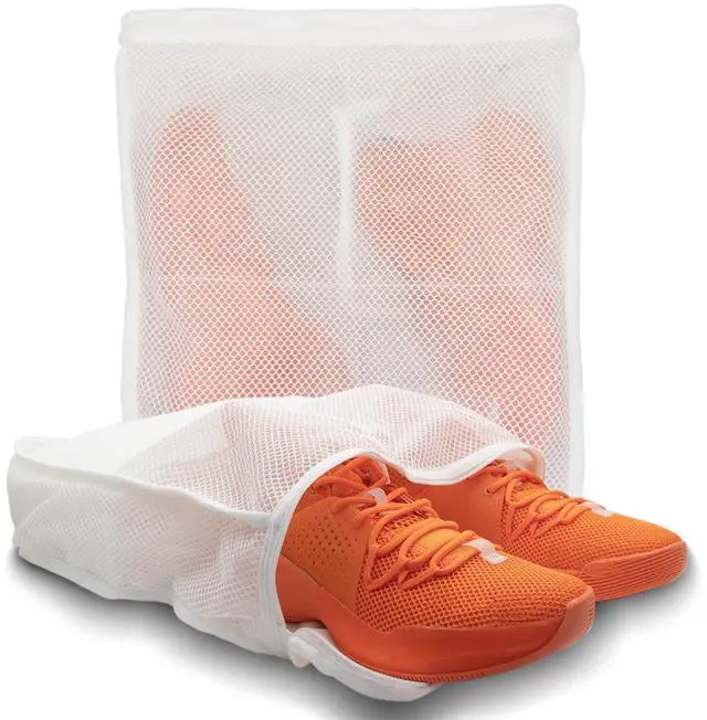 Main image of 2Pcs Large Shoes Laundry Bags for Washing Machine, Fits Sneaker up to Size 14, Double Layer Mesh 16x14x3 inch Wash Bag with Built-in Divider