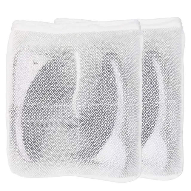 Alt view image 7 of 7 - 2Pcs Large Shoes Laundry Bags for Washing Machine, Fits Sneaker up to Size 14, Double Layer Mesh 16x14x3 inch Wash Bag with Built-in Divider