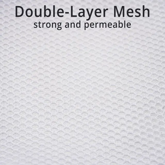 Alt view image 6 of 7 - 2Pcs Large Shoes Laundry Bags for Washing Machine, Fits Sneaker up to Size 14, Double Layer Mesh 16x14x3 inch Wash Bag with Built-in Divider