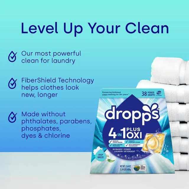Alt view image 5 of 7 - 4-in-1 Plus Oxi Laundry Detergent Pods, Crisp Breeze (38 Count) - Laundry Pods | Advanced Odor Defense | Fights Stains | Whitens & Brightens | Clean Ingredients | Plastic Free Packaging