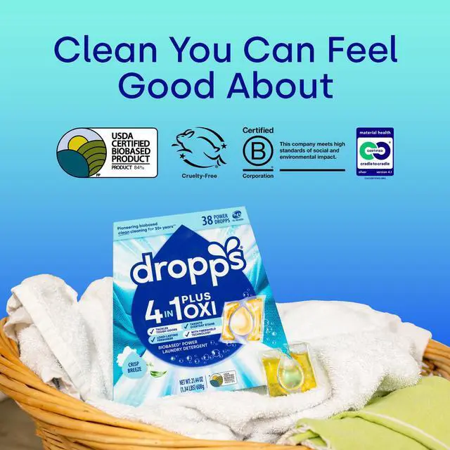 Alt view image 7 of 7 - 4-in-1 Plus Oxi Laundry Detergent Pods, Crisp Breeze (38 Count) - Laundry Pods | Advanced Odor Defense | Fights Stains | Whitens & Brightens | Clean Ingredients | Plastic Free Packaging