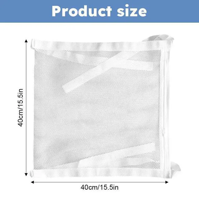 Alt view image 2 of 7 - Shoe Wash & Dry Bag for Washing Machine and Dryer, Reusable Honeycomb Mesh Sneaker Laundry Bag with Zipper and Strap, Anti-Deformation Shoe Dryer Net Bag Fits Most Dryer Doors (15.5x15.5inch)