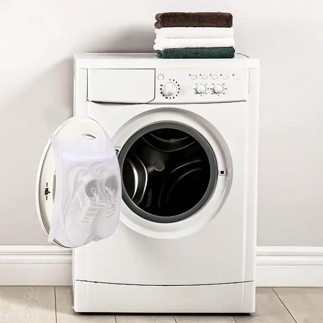 Alt view image 7 of 7 - Shoe Wash & Dry Bag for Washing Machine and Dryer, Reusable Honeycomb Mesh Sneaker Laundry Bag with Zipper and Strap, Anti-Deformation Shoe Dryer Net Bag Fits Most Dryer Doors (15.5x15.5inch)