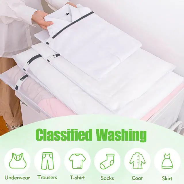 Alt view image 2 of 7 - Mesh Laundry Bags for Delicates - 6 Pack Wash Bags for Bras, Lingerie, Socks & Baby Clothes - Fine Mesh Washing Machine Bags with Zipper, Reusable Garment Bags for Travel & College Dorm Essentials