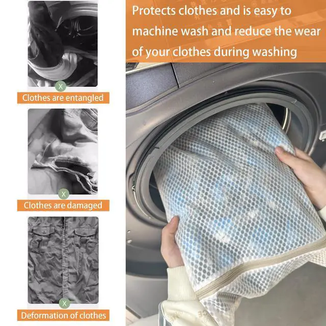 Alt view image 4 of 6 - 6 Pack Laundry Bag, Durable Honeycomb Mesh Laundry Bags Suitable for Delicate Clothes Washing (3 Large, 3 Medium) Beige