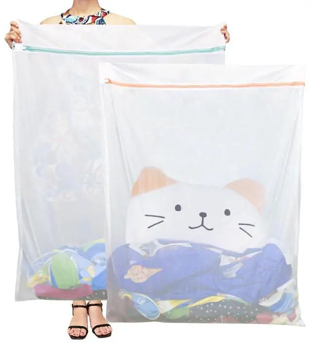 Main image of Extra Large Mesh Laundry Bags, 2 Pack 43 x 35 inch Jumbo Delicates Bag for Washing Machine, Large Mesh Bags for Delicates, Coats, Blankets, Bedding, Toys, Pet Items