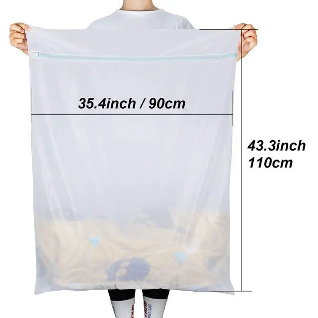 Alt view image 2 of 7 - Extra Large Mesh Laundry Bags, 2 Pack 43 x 35 inch Jumbo Delicates Bag for Washing Machine, Large Mesh Bags for Delicates, Coats, Blankets, Bedding, Toys, Pet Items