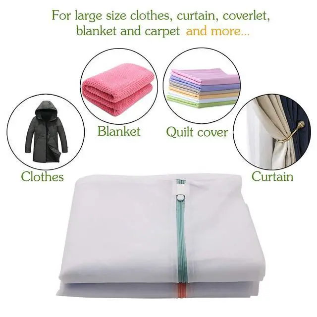 Alt view image 6 of 7 - Extra Large Mesh Laundry Bags, 2 Pack 43 x 35 inch Jumbo Delicates Bag for Washing Machine, Large Mesh Bags for Delicates, Coats, Blankets, Bedding, Toys, Pet Items