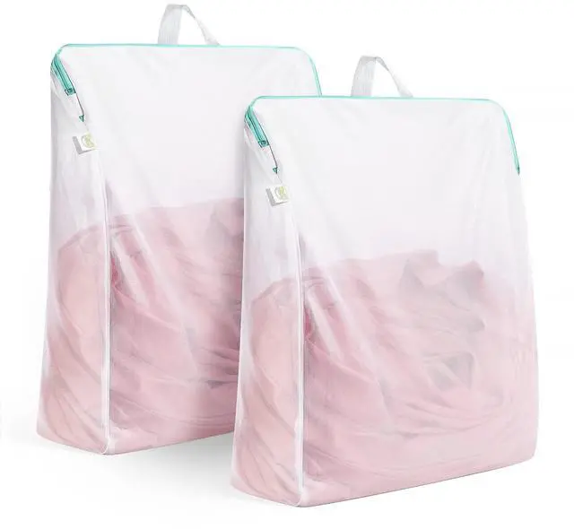 Main image of 20x24 Inch Laundry Bags Mesh Wash Bags 2 Pack Delicates Bag Lingerie Socks Sweater Washing Machine Mesh Laundry Bags for Travel Camping Don't Drying, Melting 140-176, White