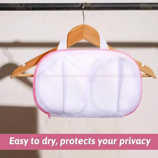 Alt view image 3 of 7 - Bra Washing Bags for Laundry, 2 Pcs Bra Laundry Bags for Washing Machine Mesh Lingerie Wash Bag with Zipper for Washing Delicates Underwear Brassiere (Pink, A Cups)
