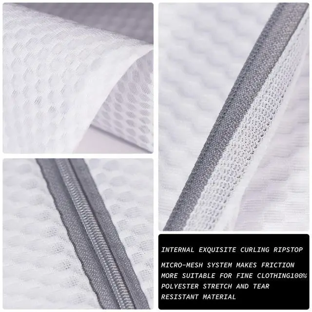 Alt view image 4 of 7 - 4Pcs Durable Honeycomb Mesh Laundry Bags for Delicates Reusable Wash Bag(1XX-Large 24 x 24 Inches,1X-Large 20 x 24 Inches,1 Large 16 x 20 Inches, 1 Medium 12 x 16 Inches)