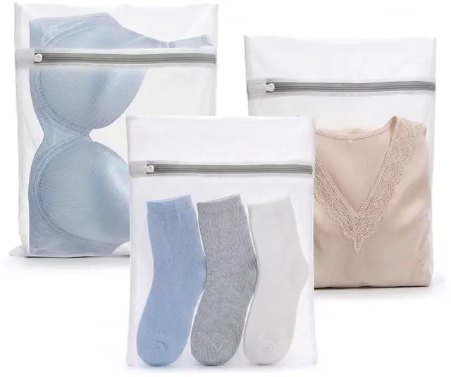 Main image of 3Pcs Durable Fine Mesh Laundry Bags for Delicates 12 x 16 Inches